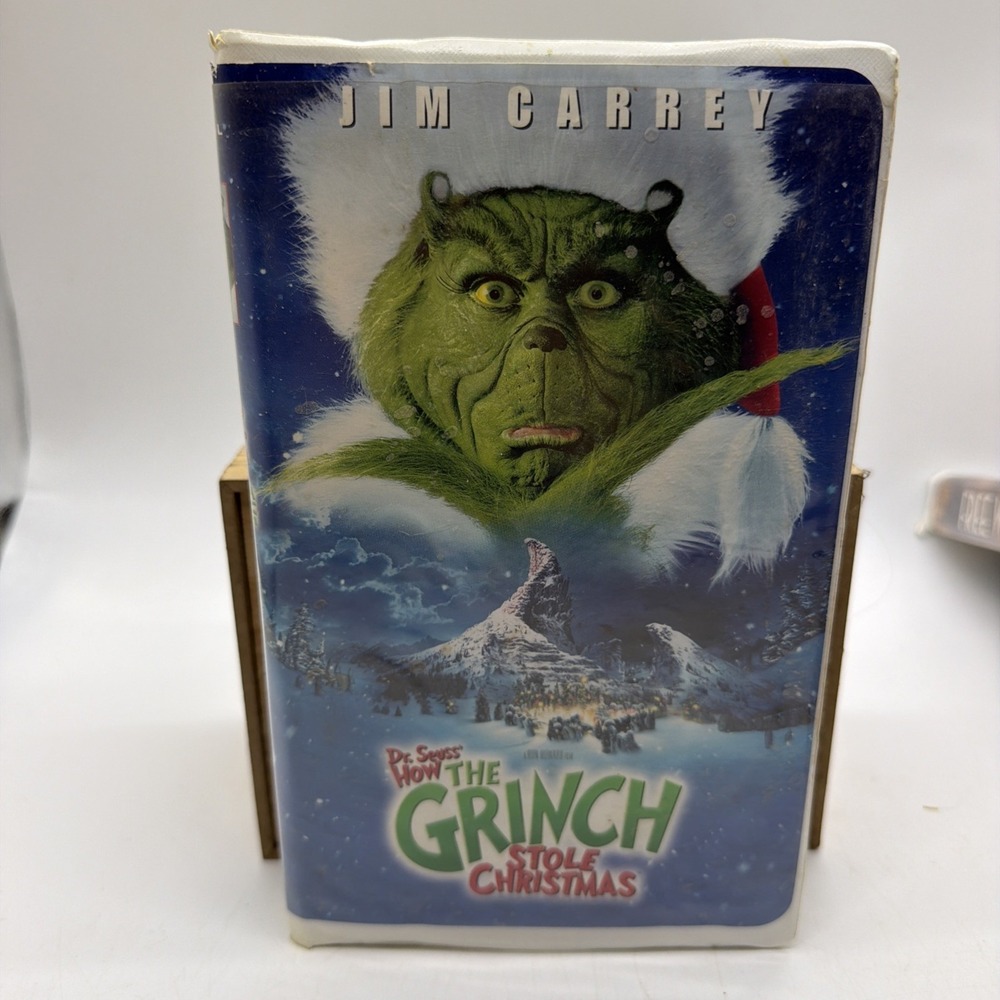 How the Grinch Stole Christmas VHS 2001 Jim Carrey Clamshell Universal Studios